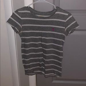 Grey and white striped polo Ralph Lauren t-Shirt